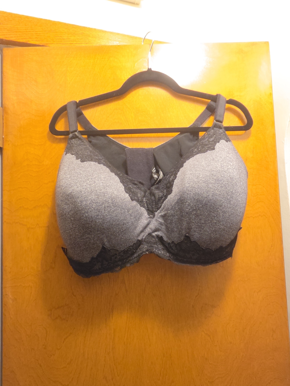 Torrid Curve Comfort Lace-Trim Full Coverage Bra - Gray & Black